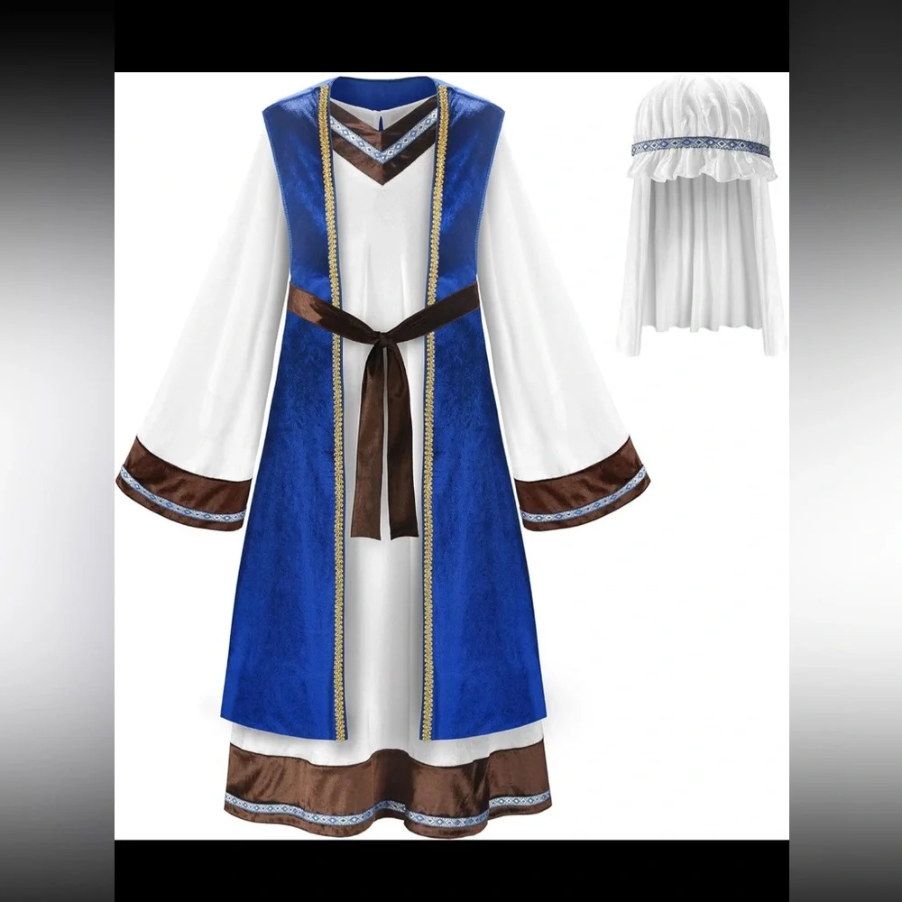 NEW Shepherd Saint Joseph Costume for Kids size 120 cm 5T-6 4 piece set